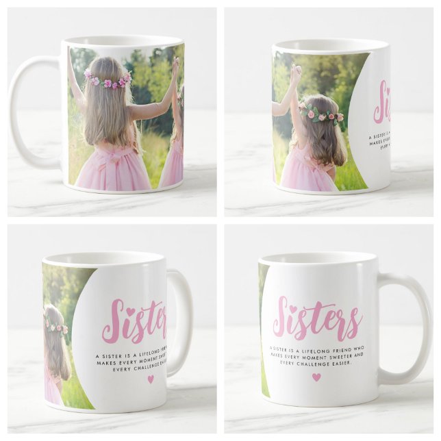 Sister Photo Gift Sisters Quote Kaffemugg (Skapare uppladdad)