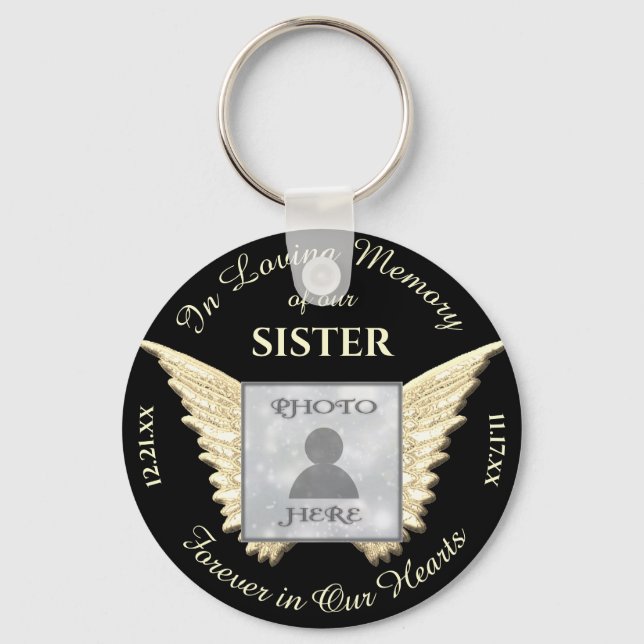 Sister Photo Memorial Keychain Nyckelring (Framsida)