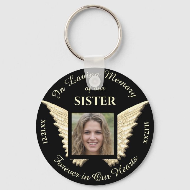 Sister Photo Memorial Keychain Nyckelring (Framsida)