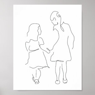 Sister Print, Syster Gift, Family Print, döttrar Poster