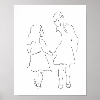 Sister Print, Syster Gift, Family Print, döttrar Poster