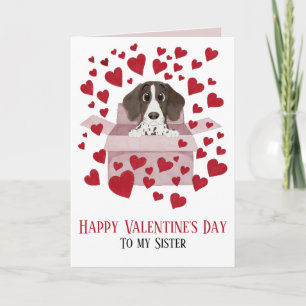 Sister Puppy i Box Valentine Kort