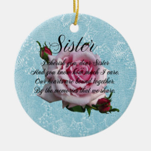 SISTER QUOTE CERAMIC ORNATION JULGRANSPRYDNAD KERAMIK