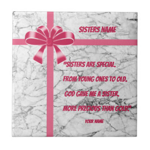 SISTER QUOTE TRIVET KAKELPLATTA