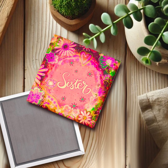 Sister Rosa Söt Blommigt Inspirief Magnet (Skapare uppladdad)