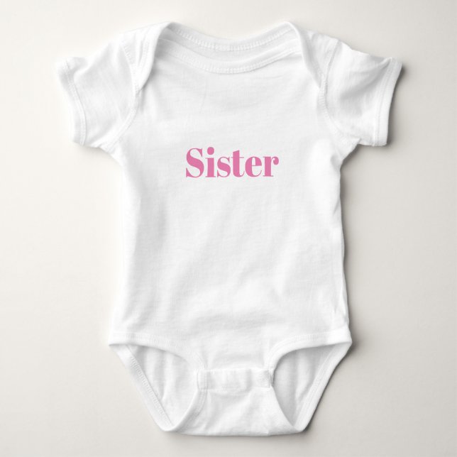 Sister, rosa vit söt t shirt (Framsida)