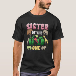 Sister Safari 1:a födelsedagen för Vild 1 Zoo Jung T Shirt