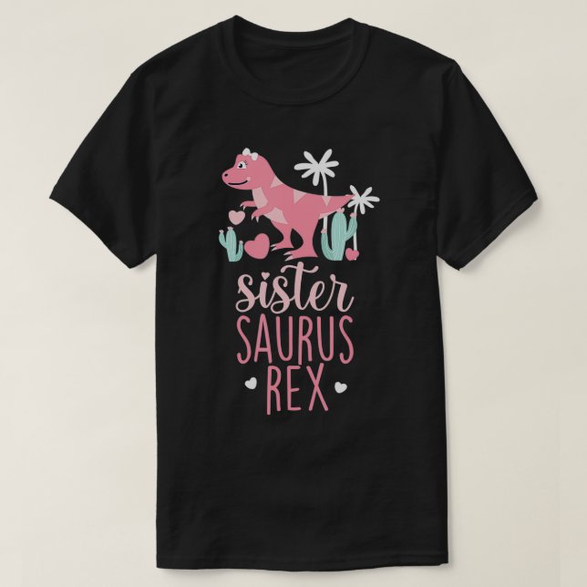 Sister Saurus Re Dinosaur Kids  T Shirt (Design framsida)