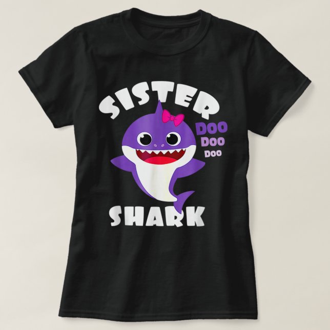 Sister Shark Shirt Sister Shark Älskare T (Design framsida)