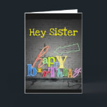 **SISTER** SKRIVNINGEN FINNS PÅ WALL BIRTHDAY-KORT KORT<br><div class="desc">TALA OM FÖR DIN ***SISTER** HUR MYCKET DU VILL HA HENNE ETT "MYCKET GRATTIS PÅ FÖDELSEDAGEN" TACK FÖR ATT DU STOPPAT MED 1 AV MINA 8 LAGRAR!!</div>