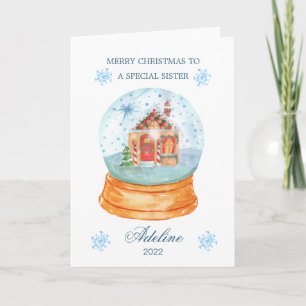 Sister Snö Globe Gingerbröd Hjul Helgkort