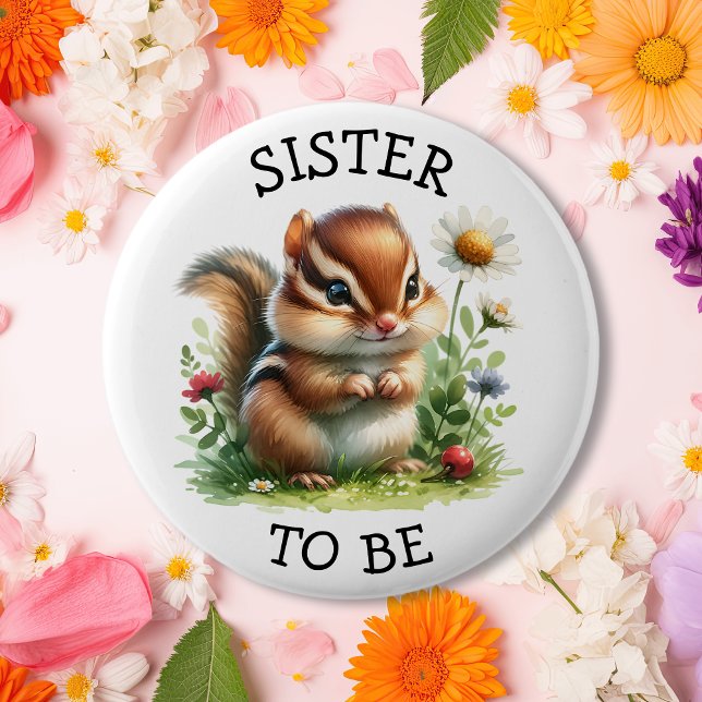 Sister som ska | Fox Woodland Theter Baby Shower Knapp (Skapare uppladdad)