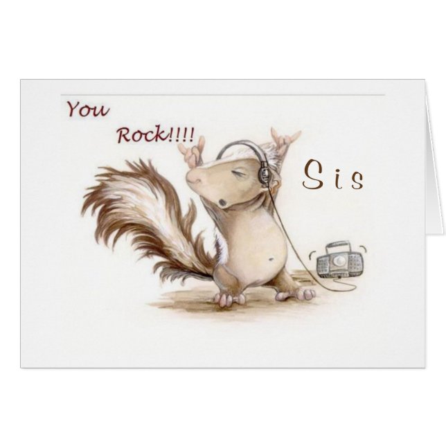 **SISTER** STEN VID OCH ***ALLA ÅLDER*** HÄLSNINGSKORT (Framsidan Horizontal)