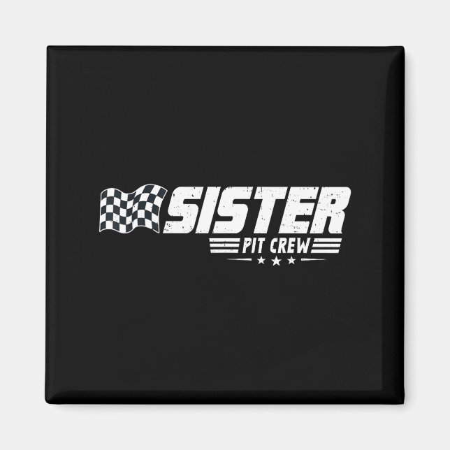 Sister T Crew Race Car Birthday Family Racing  Magnet (Framsidan)