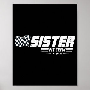 Sister T Crew Racing Bil Födelsedag Familj Racing Poster