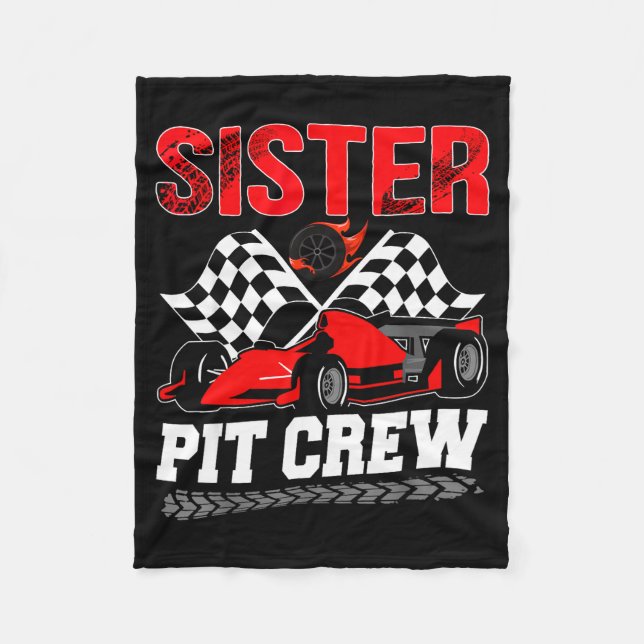 Sister T Crew Racing Family Race Car Birthday Boy  Fleecefilt (Framsidan)