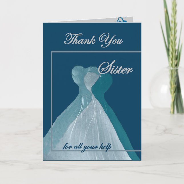 SISTER Tack Bridesmaid - TEAL GOwen Kort (Framsida)
