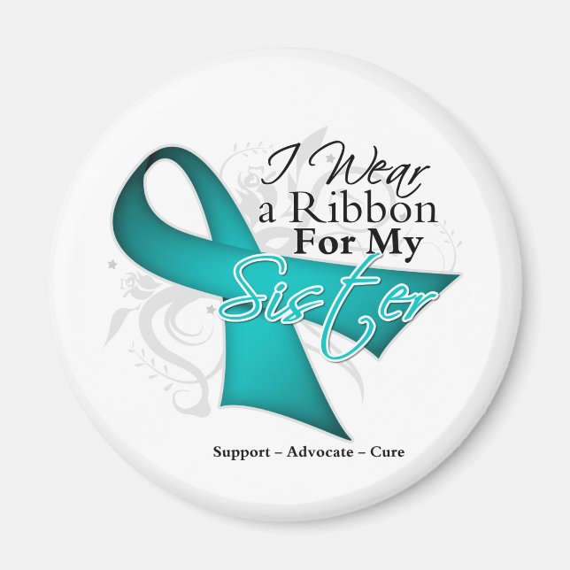 Sister - Teal Ribbon Awareness Magnet (Framsidan)