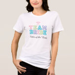 Sister | Team Bride Diamond Ring T Shirt<br><div class="desc">Roligt "Team"-temat skjortor till bäran under bachelorette-partiet eller möhippa för Brides syster. Färg är rosa,  kalkgrönt,  lila och tårblått. Om du vill ha frågor om ändringar i anpassad design som gjorts av designern i oberoende kan du skicka e-post till paula@labellarue.com INNAN du anpassar eller ställen en beställning.</div>