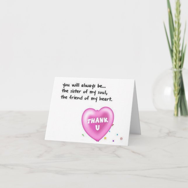 SISTER, VÄNNER PÅ MINA MINA MIN HJÄRTA. KORT (Framsida)