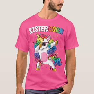 Sistercorn Girls Shirt Unicorn Birthday Dabbing Si T