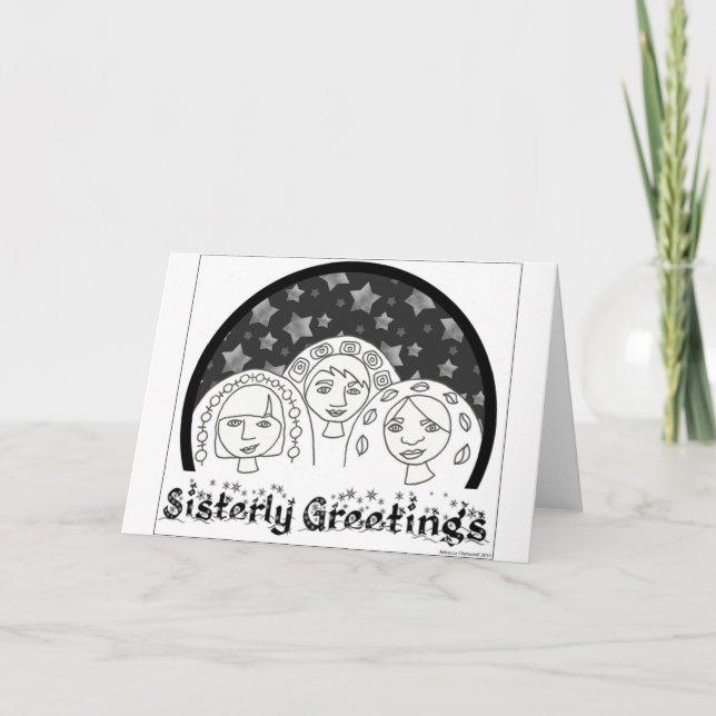 Sisterly Greeting Card Helgkort (Framsida)