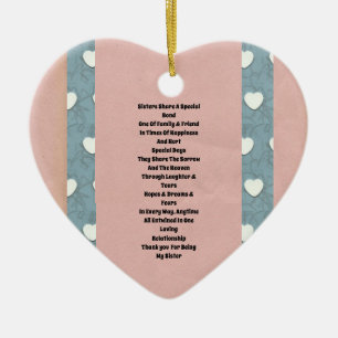 Sistermarmallow Hearts Julgransprydnad Keramik