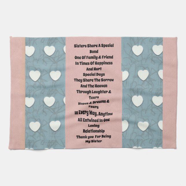 Sistermarmallow Hearts Kökshandduk (Horisontell)