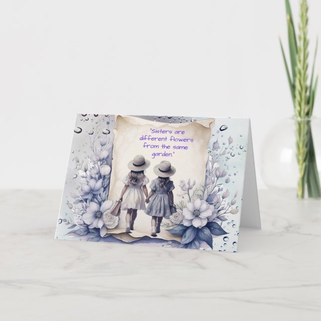 Sisters är olika blommor från samma trädgård kort (Framsida)