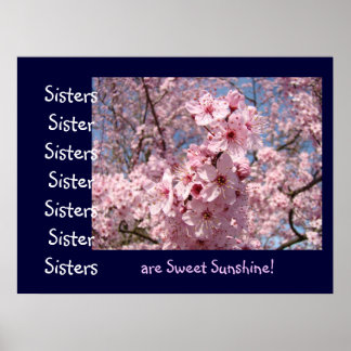 Sisters är Sweet Sunshine, konstgåvor Rosa Blommar Poster