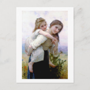 Sisters, Bouguereau Vykort