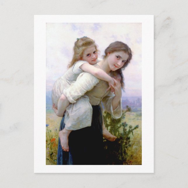 Sisters, Bouguereau Vykort (Framsida)