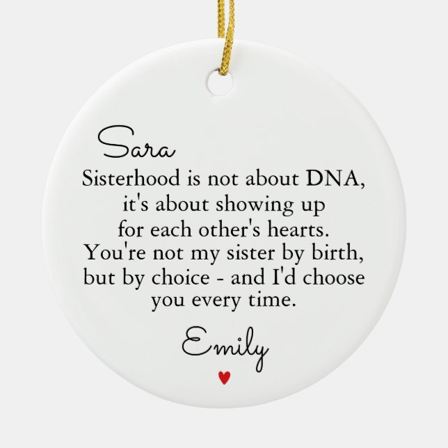 Sisters by Heart Ornament, Soul Sisters Ornament  (Framsidan)
