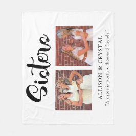  Sisters Calligraphy 2 Photo Collage Quote Gift Fleecefilt