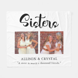  Sisters Calligraphy 2 Photo Collage Quote Gift Fleecefilt