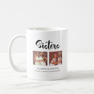  Sisters Calligraphy 2 Photo Collage Quote Syskon Kaffemugg