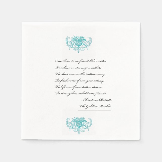 Sisters cocktail napkin pappersservett (Framsidan)