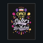 Sisters födelsedagskvinna Cake Funny Brother Vykort<br><div class="desc">Syster's Birthday Cake Funny Brother. Familjesisters födelsedagsfirande.</div>