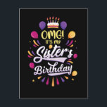 Sisters födelsedagskvinna Cake Funny Brother Vykort<br><div class="desc">Syster's Birthday Cake Funny Brother. Familjesisters födelsedagsfirande.</div>