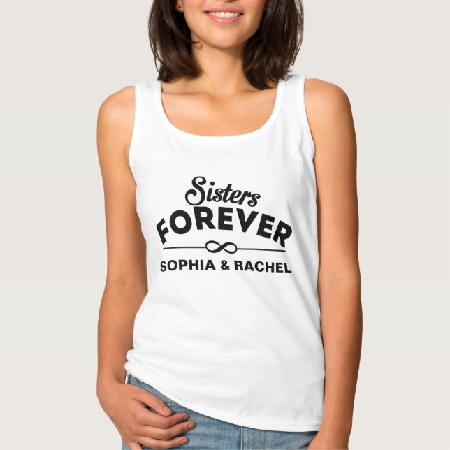 Sisters Forever Linne Med Racerback (Framsida)