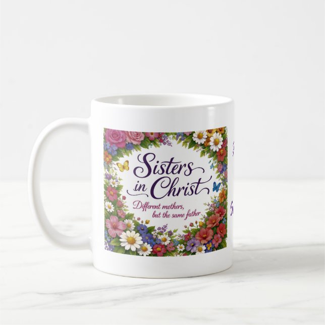 Sisters in Christ Personalized Coffee Mug Kaffemugg (Vänster)