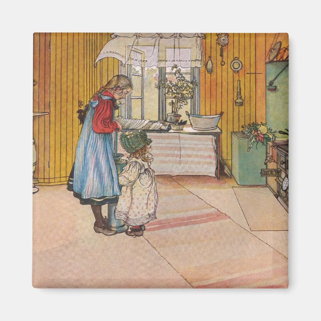 Sisters - Koket av Carl Larsson Magnet (Framsidan)