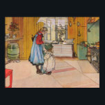 Sisters - Koket av Carl Larsson Poster<br><div class="desc">Sisters in the kitchen.  The youngest is wearing an old fashioned bonnet.  Original title "Koket av Carl Larsson Sisters 1898.  Vintage fine art by the Swedish artist Carl Larsson.</div>