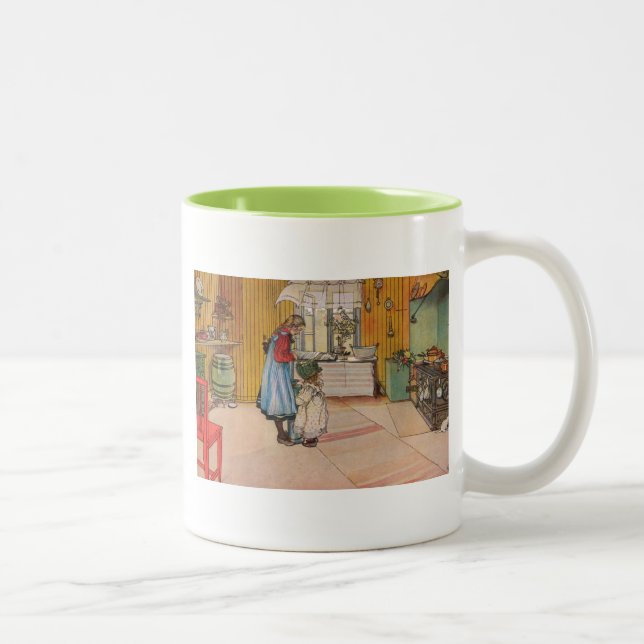 Sisters - Koket av Carl Larsson Två-Tonad Mugg (Höger)