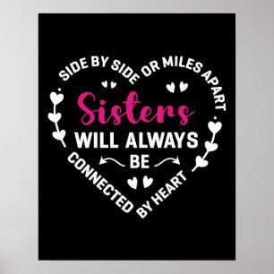 Sisters kommer alltid att anslutas av Heart Ord Poster