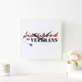 Sisters of Veterans Military Pride Design Fyrkantig Klocka