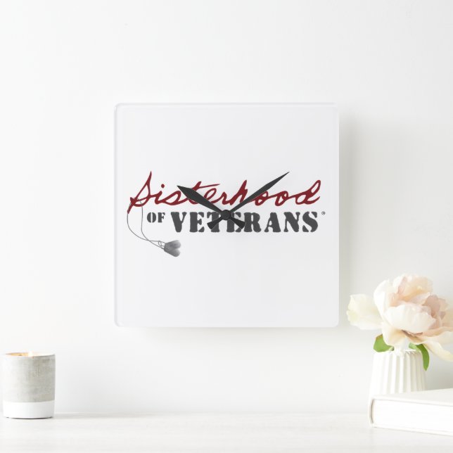Sisters of Veterans Military Pride Design Fyrkantig Klocka (Hem)