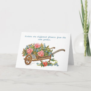 Sisters, olika blommor från samma trädgård kort