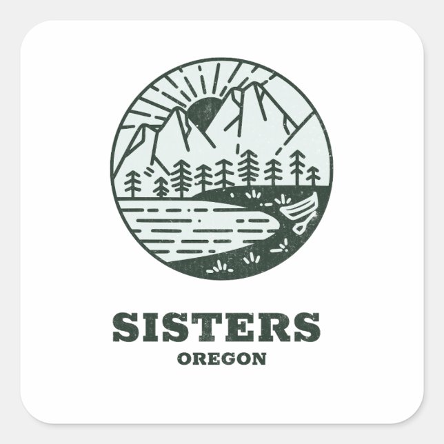 Sisters - Oregon Fyrkantigt Klistermärke (Framsida)