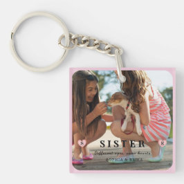 Sisters Photo Collage Keychain – Same Hearts